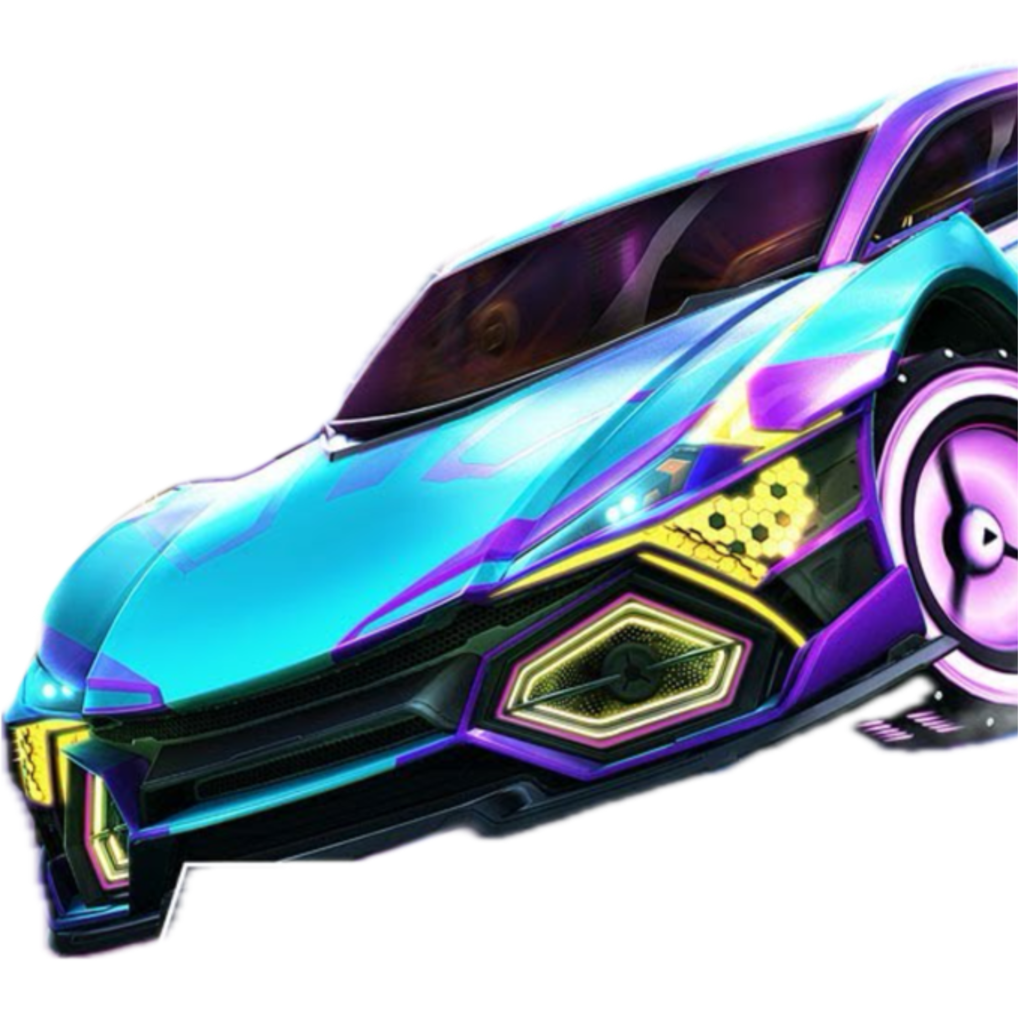 Red neon rocket-powered arcade car